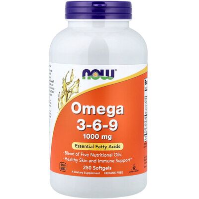 NOW Foods Omega 3-6-9 Supplement - 1000mg, 250 Softgels NOW Foods Omega 3-6-9 Supplement - 1000mg, 250 Softgels