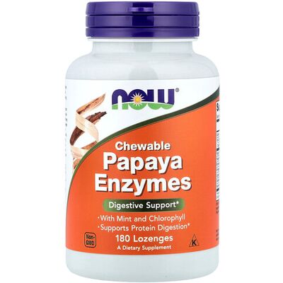 Now Foods Papaya Enzyme Chewable Tablets - Digestive Support - 180 Count Now Foods Papaya Enzyme Chewable Tablets - Digestive Support - 180 Count