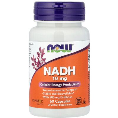 NOW Foods NADH 10mg - Cellular Energy Support - Vegetarian Capsules NOW Foods NADH 10mg - Cellular Energy Support - Vegetarian Capsules