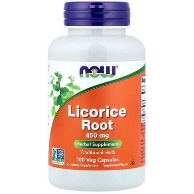 NOW Foods Licorice Root - 450 mg - 100 Veggie Capsules NOW Foods Licorice Root - 450 mg - 100 Veggie Capsules