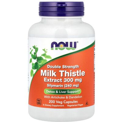 NOW Foods Milk Thistle Extract with Artichoke & Dandelion - 300mg - 200 Capsules NOW Foods Milk Thistle Extract with Artichoke & Dandelion - 300mg - 200 Capsules