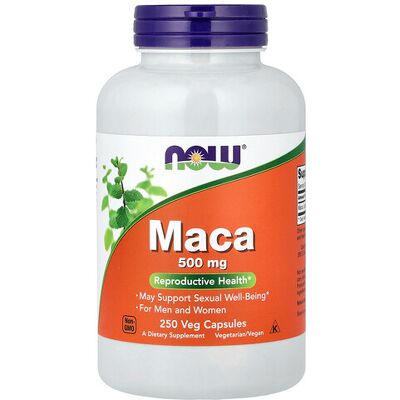 Now Foods Maca 500 mg 250 Veg Capsules - Supports Overall Well-Being Now Foods Maca 500 mg 250 Veg Capsules - Supports Overall Well-Being