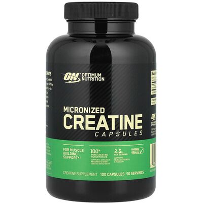 Optimum Nutrition, Micronized Creatine Capsules, 100 Capsules (1.25 g per Capsule ) Optimum Nutrition, Micronized Creatine Capsules, 100 Capsules (1.25 g per Capsule )