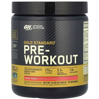 Optimum Nutrition, Gold Standard® Pre-Workout, Fruit Punch, 10.58 oz (300 g) Optimum Nutrition, Gold Standard® Pre-Workout, Fruit Punch, 10.58 oz (300 g)