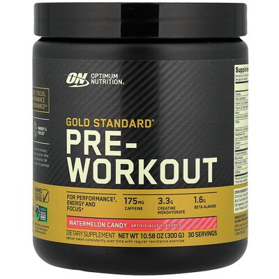 Optimum Nutrition, Gold Standard® Pre-Workout, Watermelon Candy, 10.58 oz (300 g) Optimum Nutrition, Gold Standard® Pre-Workout, Watermelon Candy, 10.58 oz (300 g)