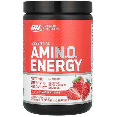 Optimum Nutrition, Essential Amin.O. Energy®, Juicy Strawberry Burst, 9.5 oz (270 g) Optimum Nutrition, Essential Amin.O. Energy®, Juicy Strawberry Burst, 9.5 oz (270 g)