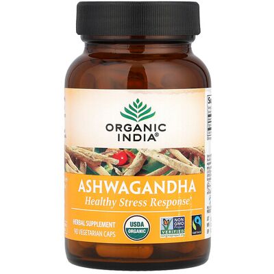 Organic India Ashwagandha - Stress Relief Herbal Supplement - 90 Capsules Organic India Ashwagandha - Stress Relief Herbal Supplement - 90 Capsules