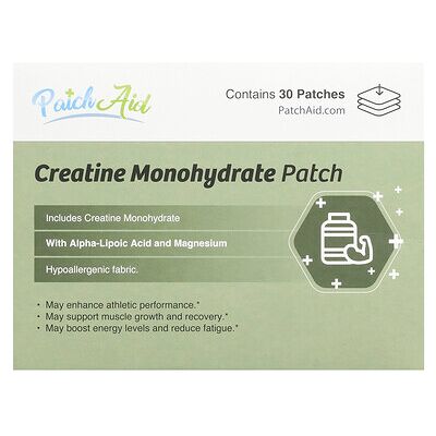 PatchAid, Creatine Monohydrate Patch, 30 Patches PatchAid, Creatine Monohydrate Patch, 30 Patches