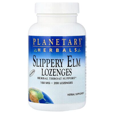 Planetary Herbals, Slippery Elm Lozenges, Unflavored, 150 mg, 200 Lozenges Planetary Herbals, Slippery Elm Lozenges, Unflavored, 150 mg, 200 Lozenges