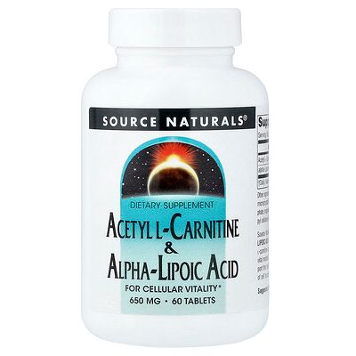 Source Naturals Acetyl L-Carnitine & Alpha-Lipoic Acid - Dietary Supplement Source Naturals Acetyl L-Carnitine & Alpha-Lipoic Acid - Dietary Supplement