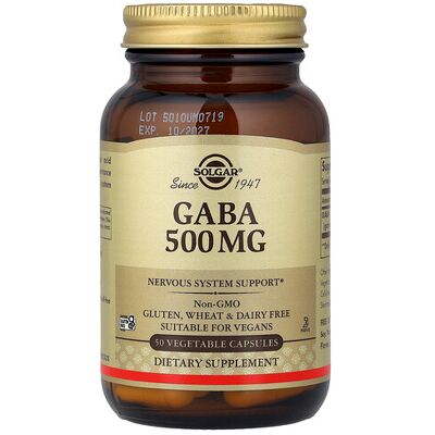 Solgar GABA 500mg - Nervous System Support - Vegetarian Solgar GABA 500mg - Nervous System Support - Vegetarian