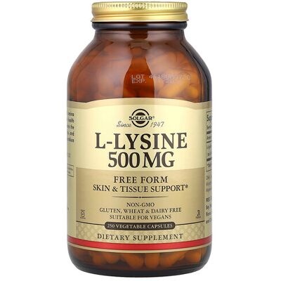 Solgar L-Lysine 500 mg - Skin Tissue Support - Dietary Supplement Solgar L-Lysine 500 mg - Skin Tissue Support - Dietary Supplement