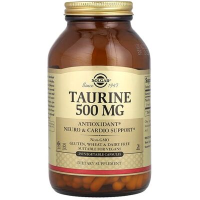 Solgar Taurine 500 Mg Vegetable Capsules - Dietary Supplement Solgar Taurine 500 Mg Vegetable Capsules - Dietary Supplement