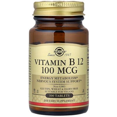 Solgar Vitamin B12 100µg tablets (100 pcs.) Solgar Vitamin B12 100µg tablets (100 pcs.)
