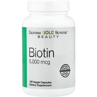 California Gold Nutrition, Biotin, 5,000 mcg, 120 Veggie Capsules California Gold Nutrition, Biotin, 5,000 mcg, 120 Veggie Capsules