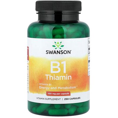 Swanson Vitamin B1 Thiamine 100mg Capsules - Vitamin B Supplement Swanson Vitamin B1 Thiamine 100mg Capsules - Vitamin B Supplement