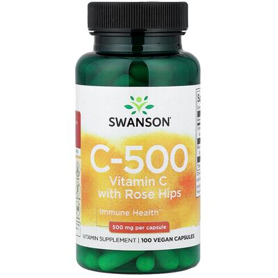 Swanson C-500 Vitamin C with Rose Hips - Vitamins & Supplements Swanson C-500 Vitamin C with Rose Hips - Vitamins & Supplements