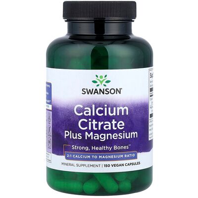 Swanson Calcium Citrate Plus Magnesium 150 Capsules - Dietary Supplements Swanson Calcium Citrate Plus Magnesium 150 Capsules - Dietary Supplements