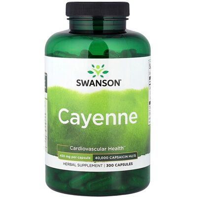 Swanson Cayenne 450mg Capsules - Supports Circulatory & Heart Health Swanson Cayenne 450mg Capsules - Supports Circulatory & Heart Health