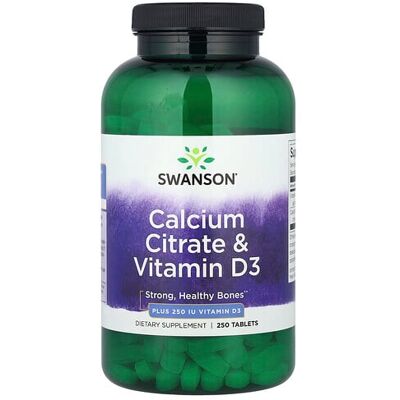 Swanson Calcium Citrate Vitamin D 250 Tabs - Dietary Supplements Swanson Calcium Citrate Vitamin D 250 Tabs - Dietary Supplements