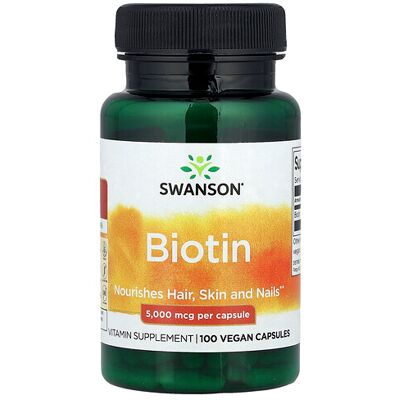 Swanson Biotin 5000 mcg - Vitamin Supplement Swanson Biotin 5000 mcg - Vitamin Supplement