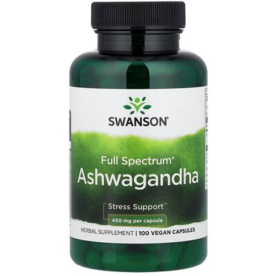 Swanson Ashwagandha 450 MG Capsules - Supplement for Stress & Sleep Swanson Ashwagandha 450 MG Capsules - Supplement for Stress & Sleep