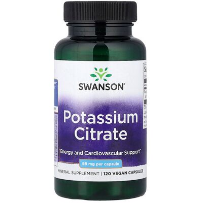 Swanson Potassium Citrate 99mg Capsules - Supplemen Swanson Potassium Citrate 99mg Capsules - Supplemen