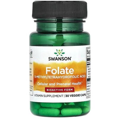 Swanson Folate - 5-Methyltetrahydrofolic Acid 400mcg - Dietary Supplement Swanson Folate - 5-Methyltetrahydrofolic Acid 400mcg - Dietary Supplement