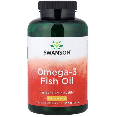 Swanson Omega-3 Fish Oil Lemon 150 Softgels - Fish Oil Supplements Swanson Omega-3 Fish Oil Lemon 150 Softgels - Fish Oil Supplements