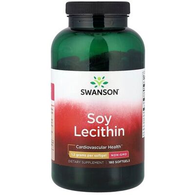 Swanson GMO-Free Soy Lecithin - 1200mg - 180 Capsules Swanson GMO-Free Soy Lecithin - 1200mg - 180 Capsules