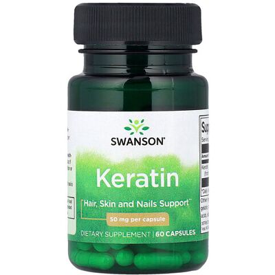Swanson Keratin 50mg Capsules - Supports Hair, Skin, Nails Swanson Keratin 50mg Capsules - Supports Hair, Skin, Nails