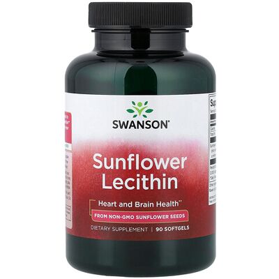 Swanson Sunflower Lecithin 1200mg Non-GMO Softgels Swanson Sunflower Lecithin 1200mg Non-GMO Softgels
