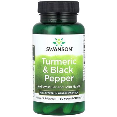 Swanson Turmeric & Black Pepper 60 Veggie Capsules - Supplements Swanson Turmeric & Black Pepper 60 Veggie Capsules - Supplements
