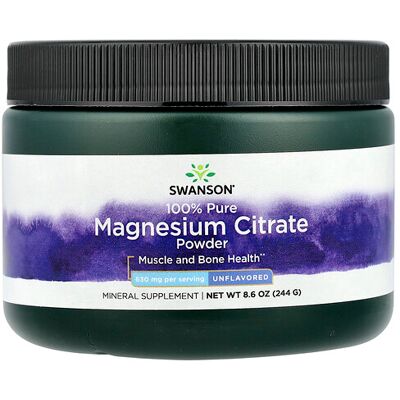 Swanson Magnesium Citrate Powder - Unflavored, 244g - Health Supplement Swanson Magnesium Citrate Powder - Unflavored, 244g - Health Supplement