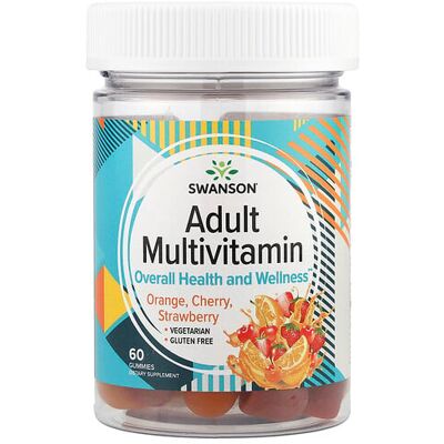 Swanson Adult Multivitamin Gummies - Orange, Cherry, Strawberry Swanson Adult Multivitamin Gummies - Orange, Cherry, Strawberry