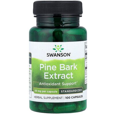 Swanson Pine Bark Extract 50mg Capsules - Pine Bark Extract - Supplement Swanson Pine Bark Extract 50mg Capsules - Pine Bark Extract - Supplement