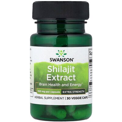 Swanson Shilajit Extract - Extra Strength - 100mg - 30 Veg Capsules Swanson Shilajit Extract - Extra Strength - 100mg - 30 Veg Capsules