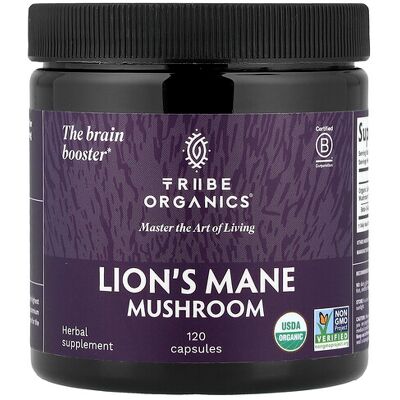 Tribe Organics, Lion's Mane Mushroom, 120 Capsules Tribe Organics, Lion's Mane Mushroom, 120 Capsules