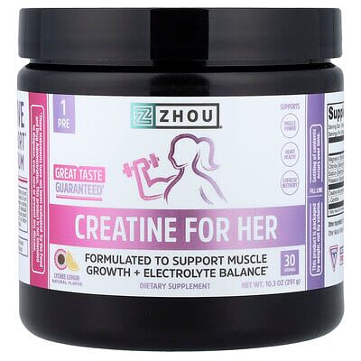 Zhou Nutrition, Creatine For Her, Lychee Lemon, 10.3 oz (291 g) Zhou Nutrition, Creatine For Her, Lychee Lemon, 10.3 oz (291 g)