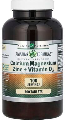 Amazing Nutrition Amazing Formulas, Calcium Magnesium Zinc + Vitamin D3, 300 Tablets