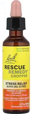 Bach, Rescue Remedy® Dropper, Stress Relief, Orange & Mango, 0.7 fl oz (20 ml)