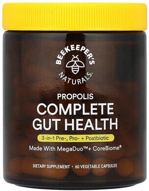 Beekeeper's Naturals, Propolis Complete Gut Health, 60 Vegetable Capsules