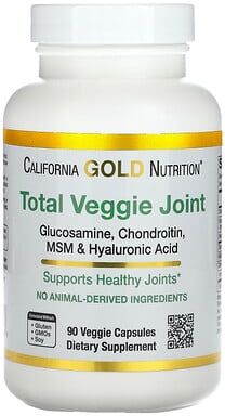 California Gold Nutrition, Total Veggie Joint Support Formula with Glucosamine, Chondroitin, MSM, and Hyaluronic Acid, 90 Veggie Capsules