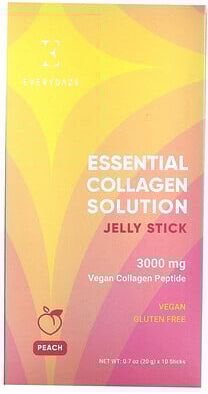Everydaze, Essential Collagen Solution Jelly Stick, Peach, 3,000 mg, 10 Sticks, 0.7 oz (20 g) Each
