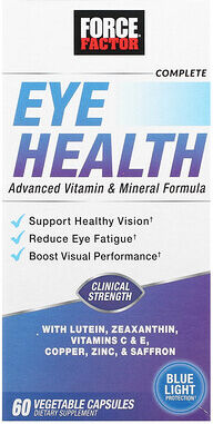 Force Factor, Complete Eye Health, Advanced Vitamin & Mineral Formula, 60 Vegetable Capsules