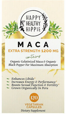 Happy Healthy Hippie, Maca, 120 Vegetarian Capsules