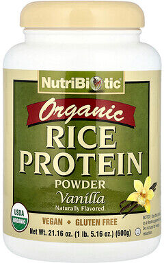 NutriBiotic, Organic Rice Protein Powder, Vanilla, 1 lb 5.16 oz (600 g)