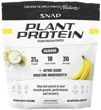 Snap Supplements, Plant Protein, Vegan Protein Powder, Banana, 853 g