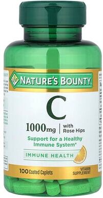 Nature's Bounty, Vitamin C with Rose Hips, 100 Coated Caplets