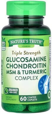 Nature's Truth, Triple Strength Glucosamine Chondroitin MSM & Turmeric Complex, 60 Coated Caplets